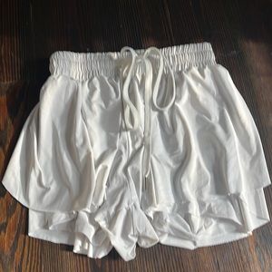 white butterfly shorts